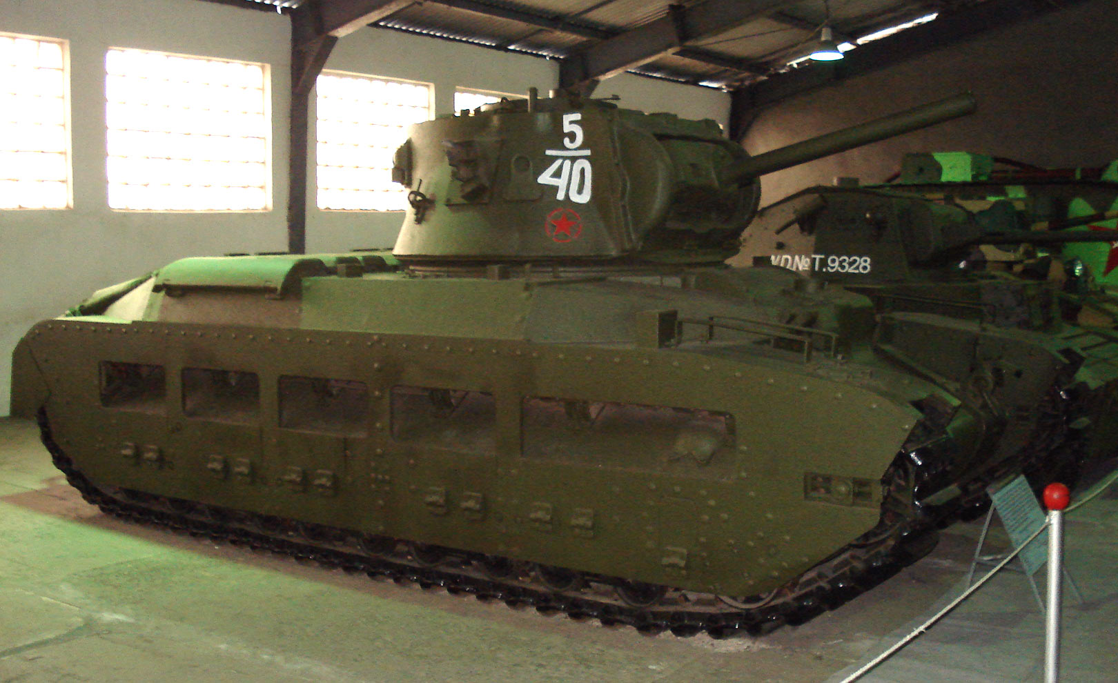 English medium tank Mk IIa Matilda III, tank museum, Kubinka. Photo of the year 2006.