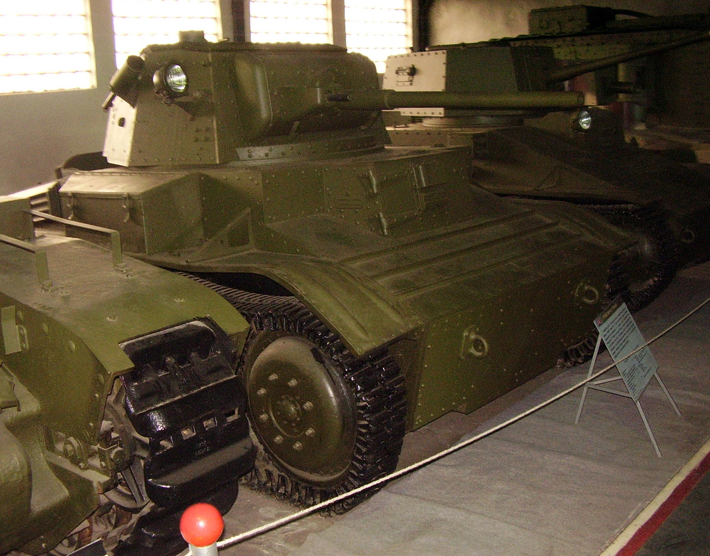 English tank Mk VII Tetrarch in the tank museum, Kubinka, photo 2006.